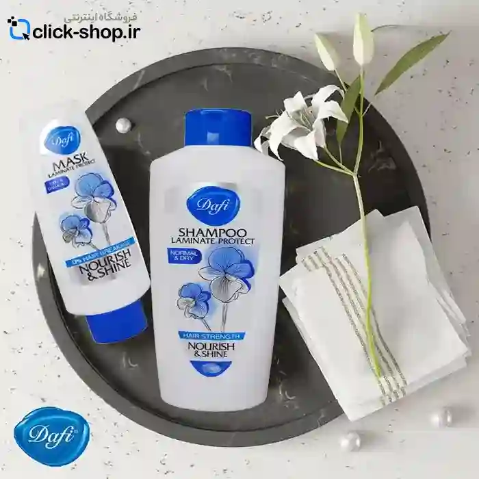 شامپو مخصوص موهای خشک و معمولی دافی و ماسک تغذیه کننده مناسب مو خشک و معمولی