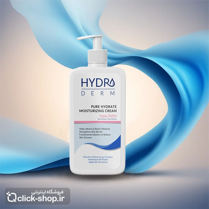 کرم پمپی مرطوب کننده مدل Aqua Satin هیدرودرم با حجم 500 میلی لیتر