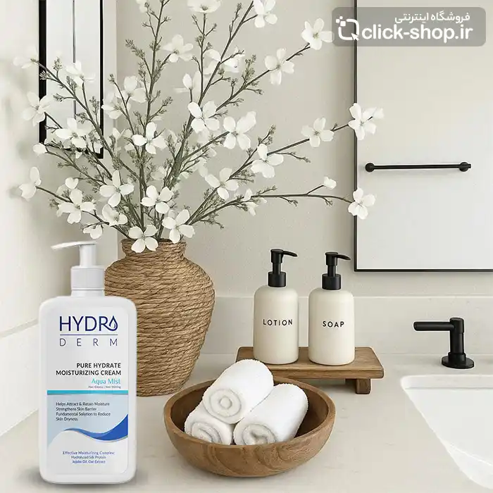 کرم پمپی مرطوب کننده مدل Aqua Mist هیدرودرم با حجم 500 میلی لیتر